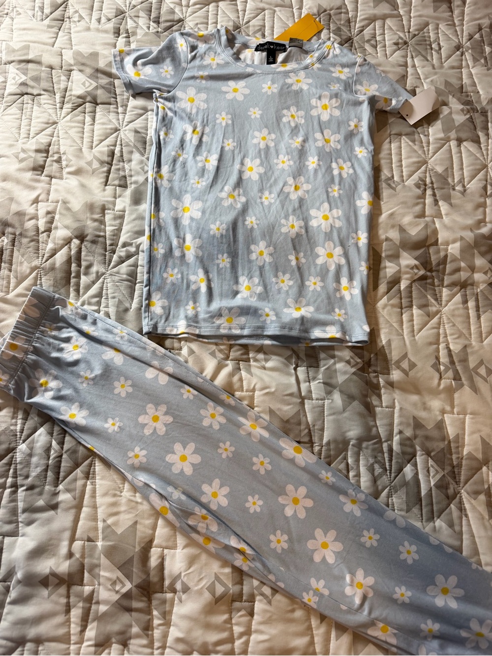 Derek Heart Light Blue Girls Pj Set- Large